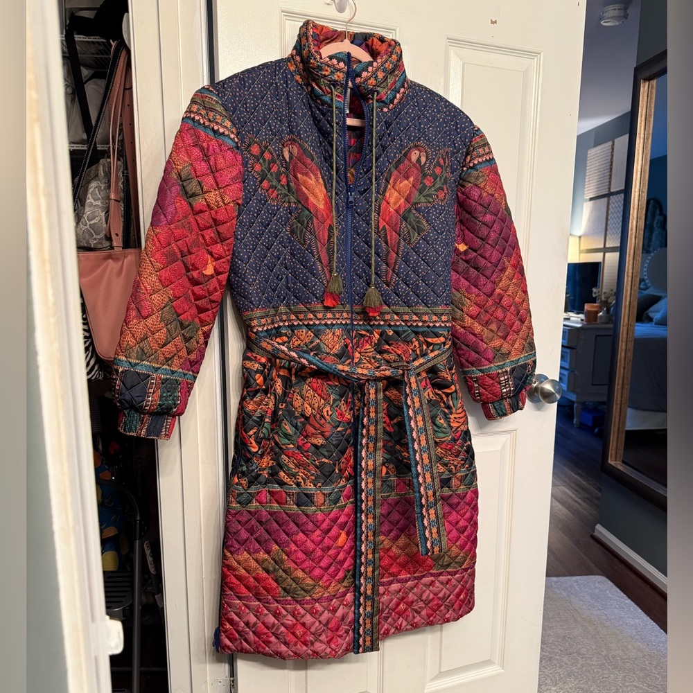 FARM Rio Multicolor Quilted Puffer Coat